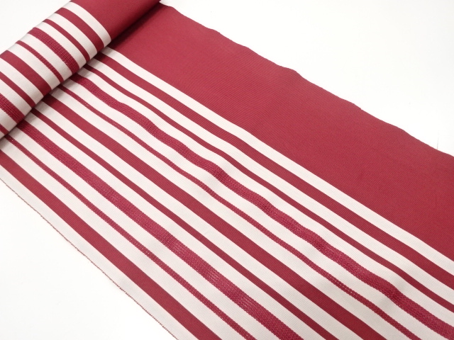 アンティーク　縞模様織り出し　八寸帯地反物